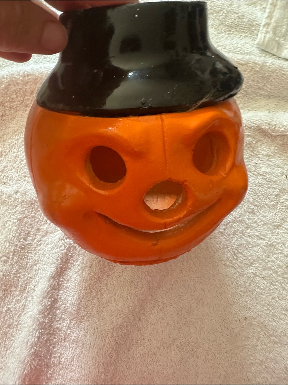 Vintage waccamaw Ceramic Jack-o'-Lantern little dumpling Orange & Black